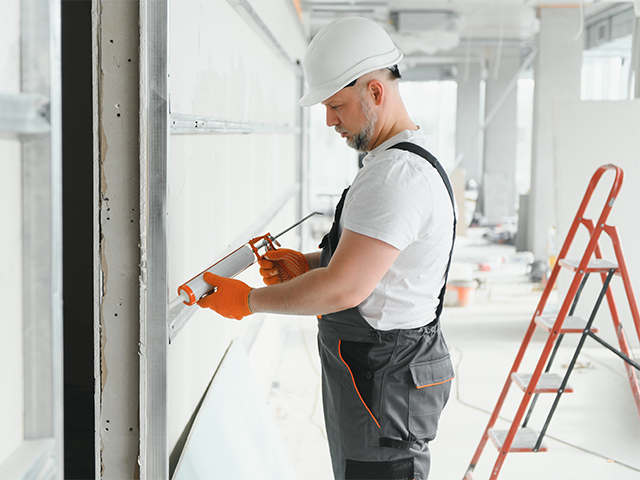 Men applying sealant